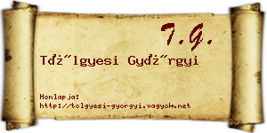 Tölgyesi Györgyi névjegykártya